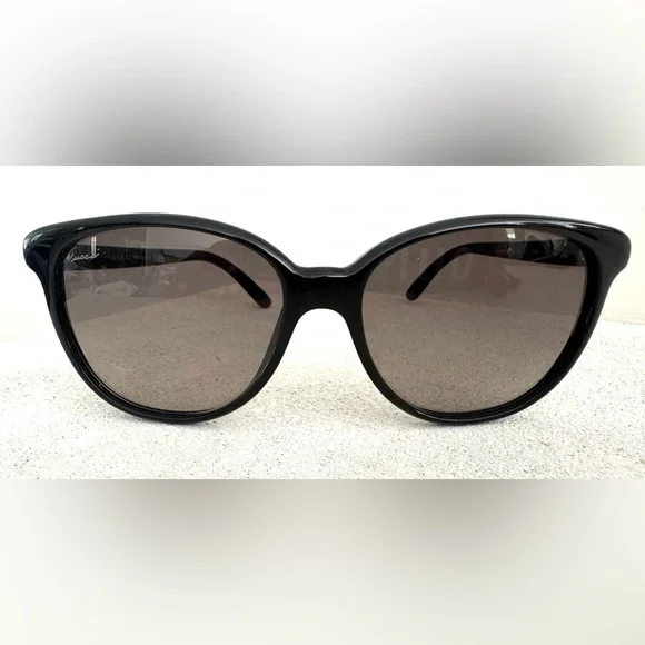 GUCCI GG 3633/S Black Oversized Silver Shimmer Cat Eye Sunglasses + Case & Cloth - Picture 2 of 8